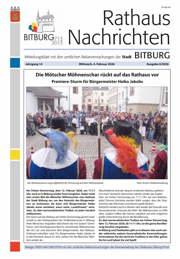 Rathaus-Nachrichten Bitburg Titelblatt 06/2026
