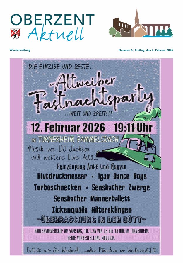 Oberzent aktuell Titelblatt 06/2026