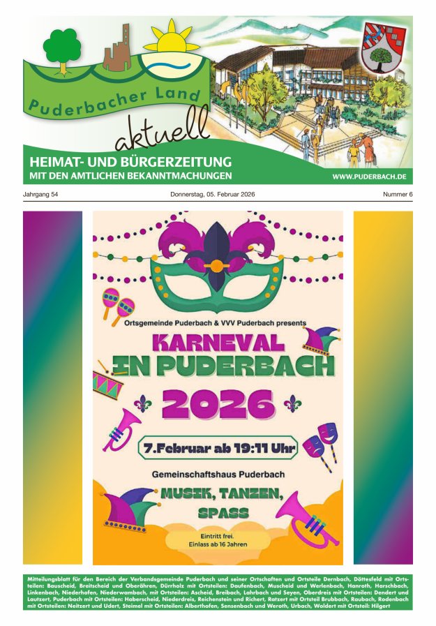 Puderbacher Land aktuell Titelblatt 06/2026