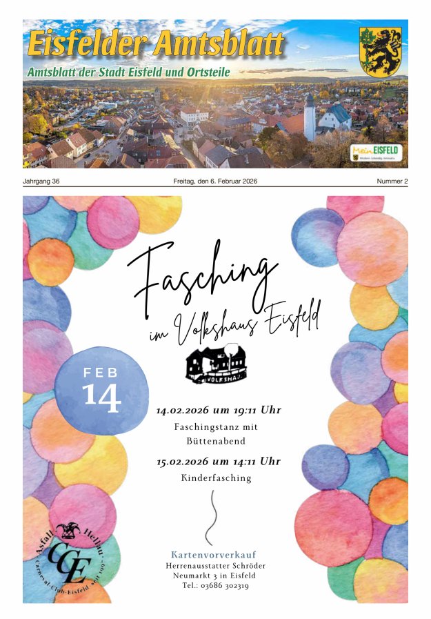 Eisfelder Amtsblatt Titelblatt 02/2026