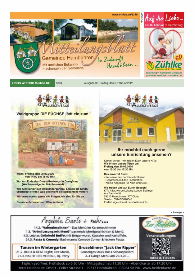 Mitteilungsblatt der Gemeinde Hambühren Titelblatt 03/2026