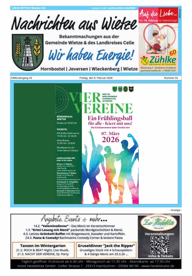 Nachrichten aus Wietze Titelblatt 03/2026