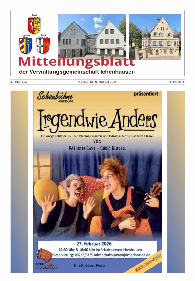 Mitteilungsblatt der Verwaltungsgemeinschaft Ichenhausen Titelblatt 03/2026