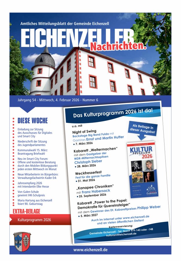 Amtliches Mitteilungsblatt der Gemeinde Eichenzell Titelblatt 06/2026