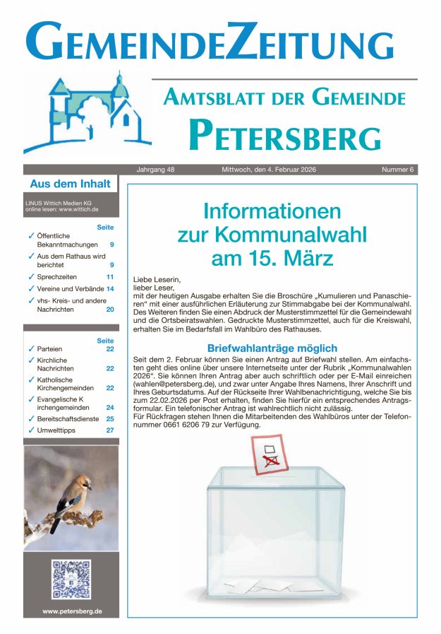 Amtsblatt Blickpunkt Petersberg Titelblatt 06/2026