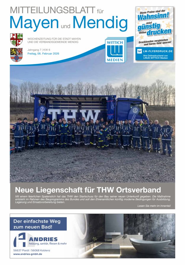 Mitteilungsblatt für Mayen und Mendig Titelblatt 06/2026