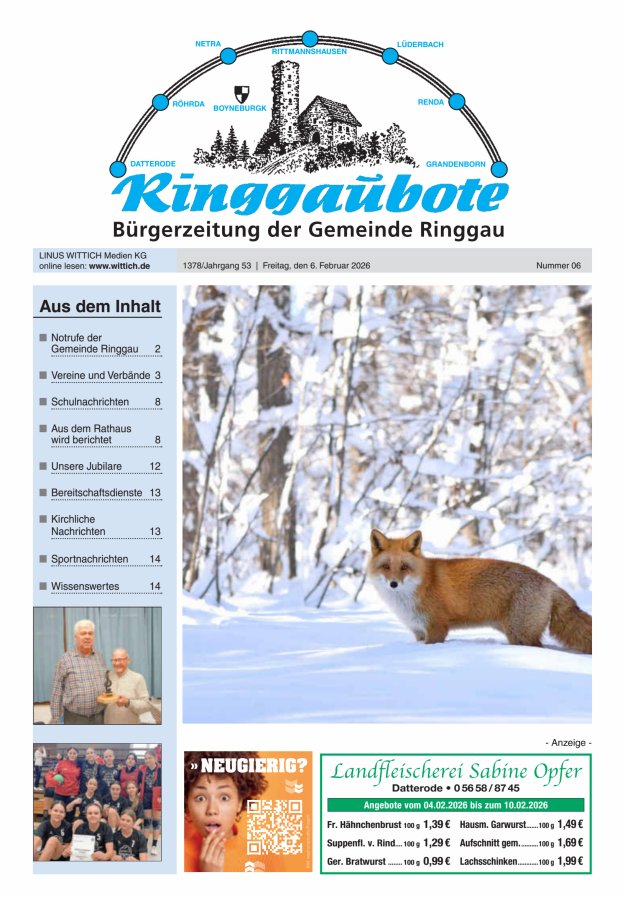Ringgaubote Titelblatt 06/2026