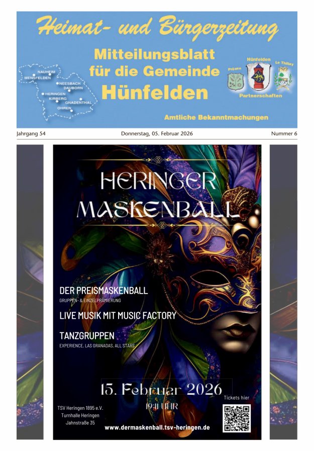 Mitteilungsblatt für die Gemeinde Hünfelden Titelblatt 06/2026