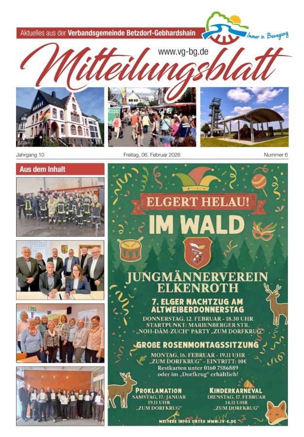 Aktuelles aus der VG Betzdorf-Gebhardshain Ausgabe Gebhardshain Titelblatt 06/2026