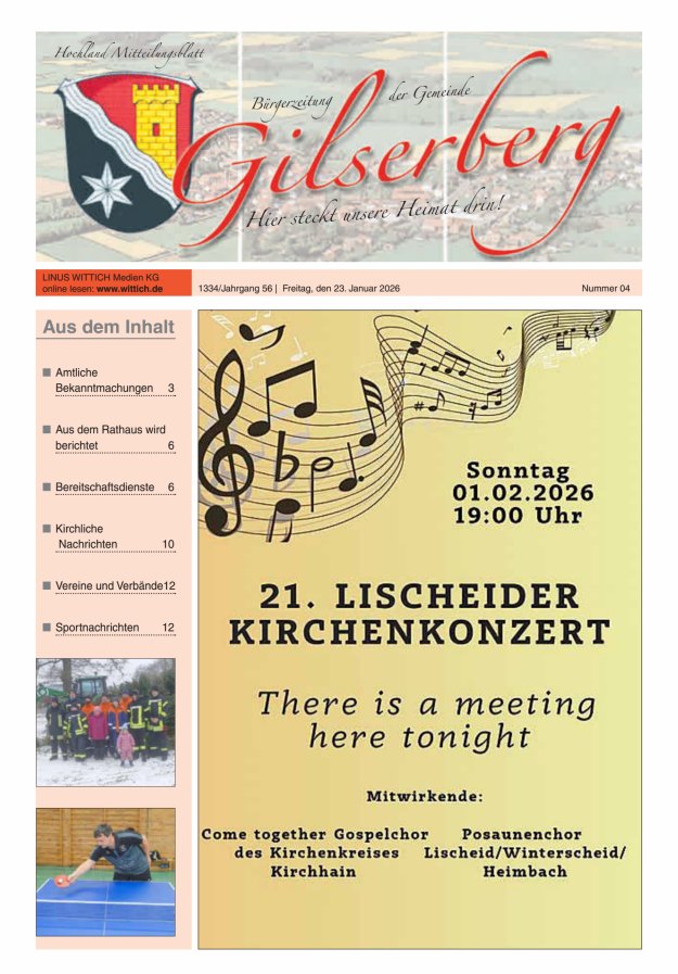 Hochland Mitteilungsblatt Gilserberg Titelblatt 04/2026