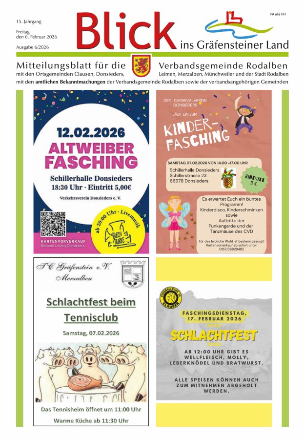 Blick ins Gräfensteiner Land VG Rodalben Titelblatt 06/2026