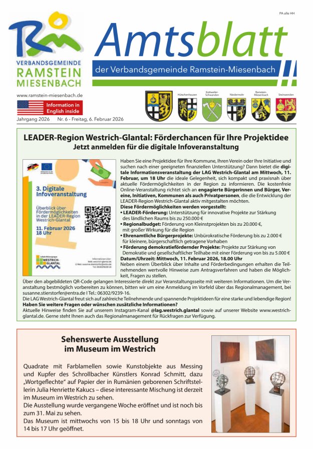 Amtsblatt VG Ramstein-Miesenbach Titelblatt 06/2026