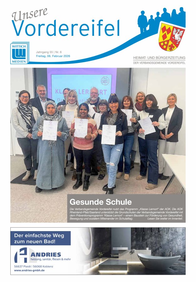 Mitteilungsblatt Vordereifel - Heimat- u Bürgerzeitung der VG Vordereifel Titelblatt 06/2026