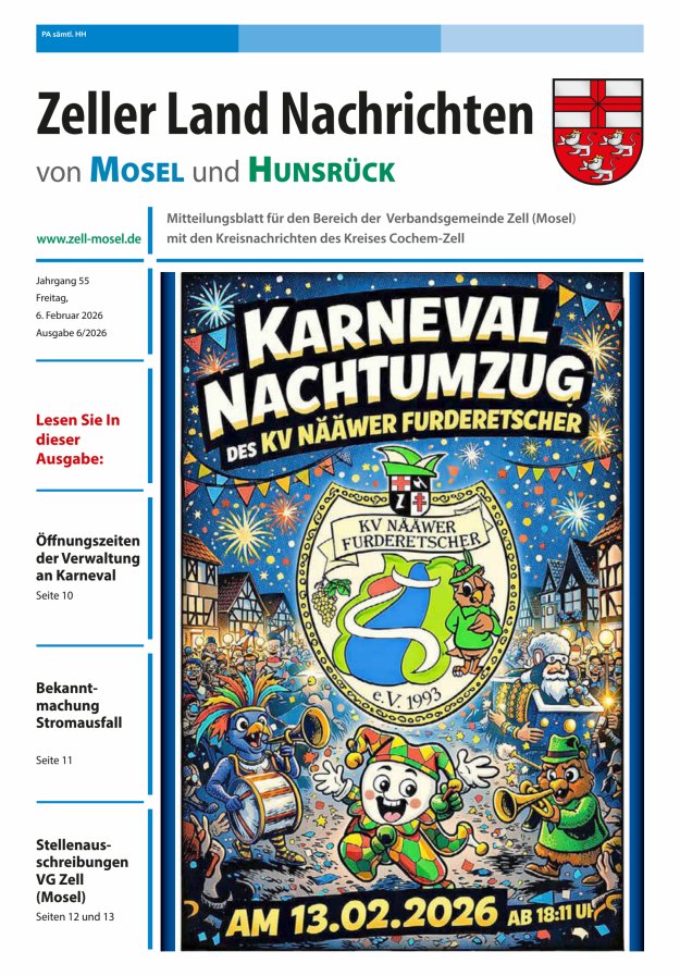 Zeller Land Nachrichten Titelblatt 06/2026