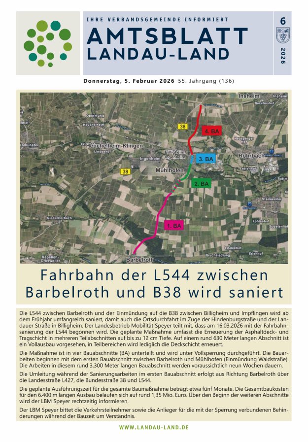 Amtsblatt VG Landau-Land Titelblatt 06/2026