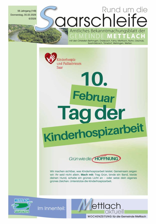 Rund um die Saarschleife Gemeinde Mettlach Titelblatt 06/2026