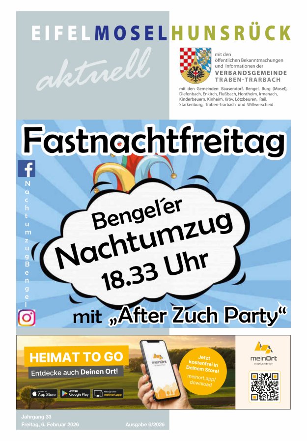 Eifel-Mosel-Hunsrück aktuell VG Traben-Trarbach Titelblatt 06/2026