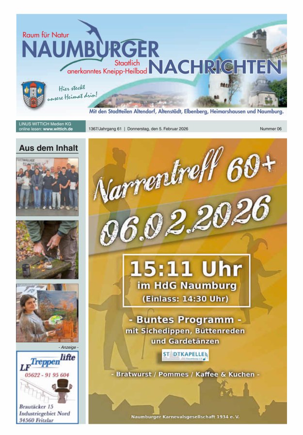 Naumburger Nachrichten Titelblatt 06/2026