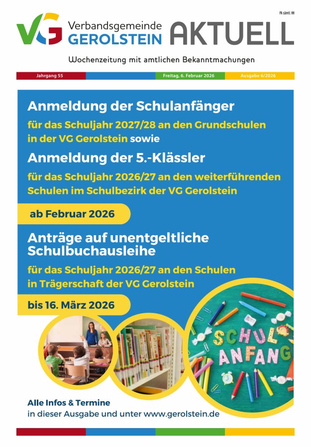 Verbandsgemeinde Gerolstein aktuell Titelblatt 06/2026