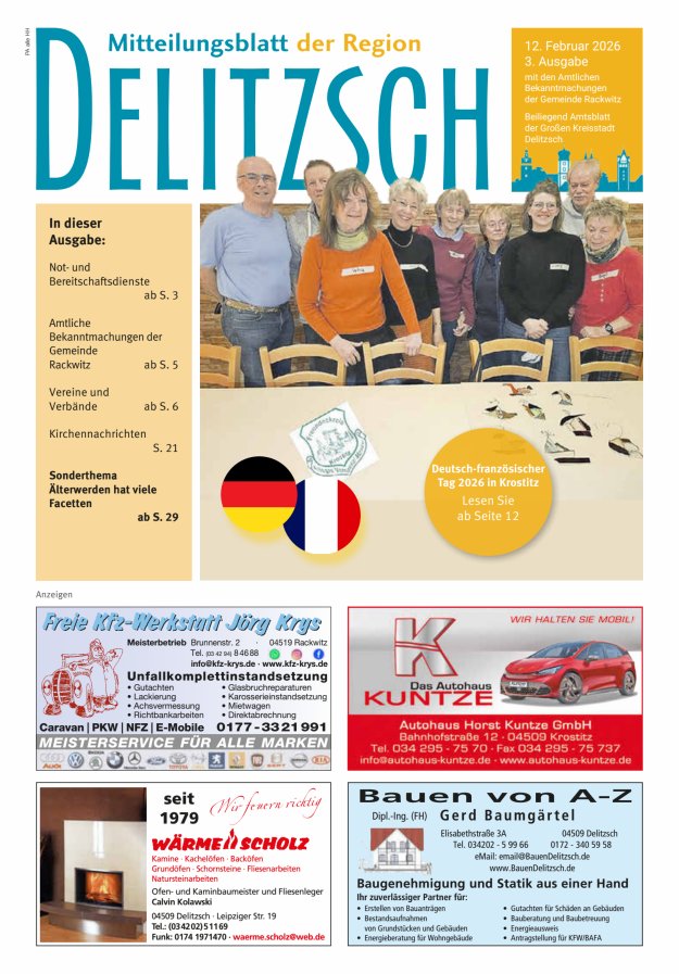 Mitteilungsblatt der Region Delitzsch Titelblatt 03/2026