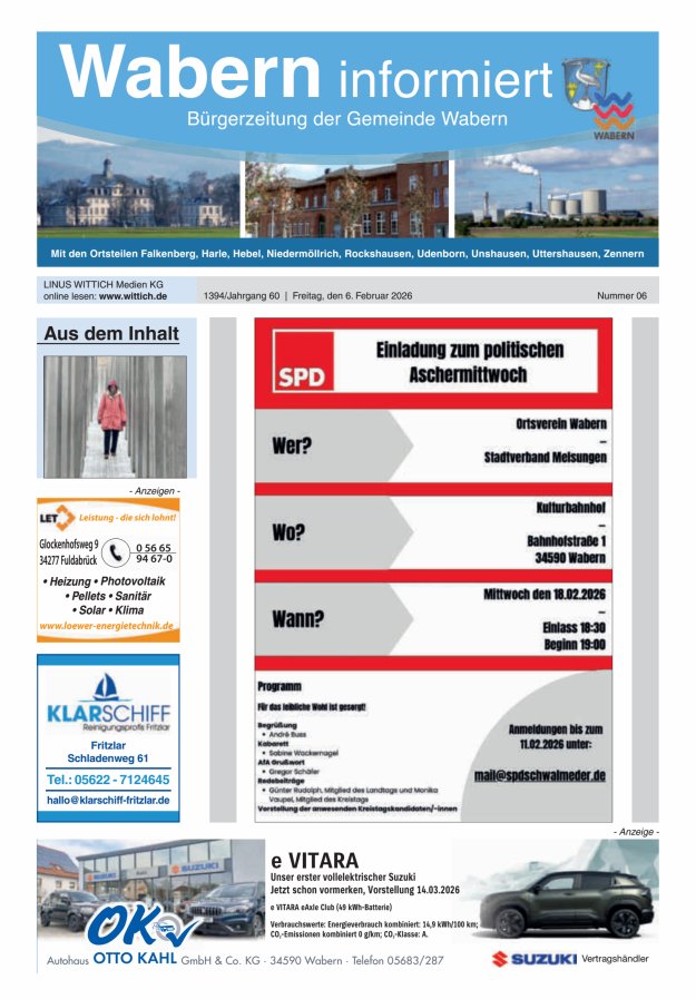 Wabern informiert Titelblatt 06/2026