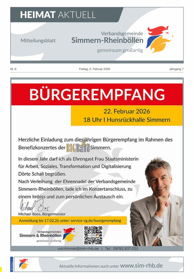 Heimat Aktuell - Mitteilungsbl der VG Simmern-Rheinböllen Ausg Simmern Titelblatt 06/2026
