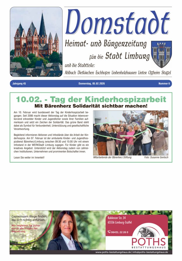 Domstadt - Heimat- und Bürgerzeitung für die Stadt Limburg Titelblatt 06/2026