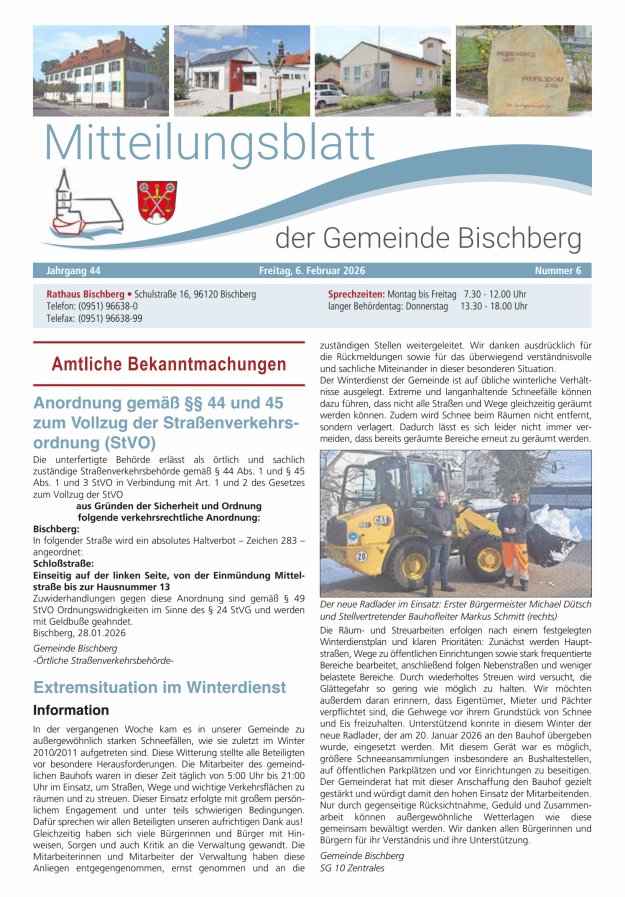 Mitteilungsblatt der Gemeinde Bischberg Titelblatt 06/2026