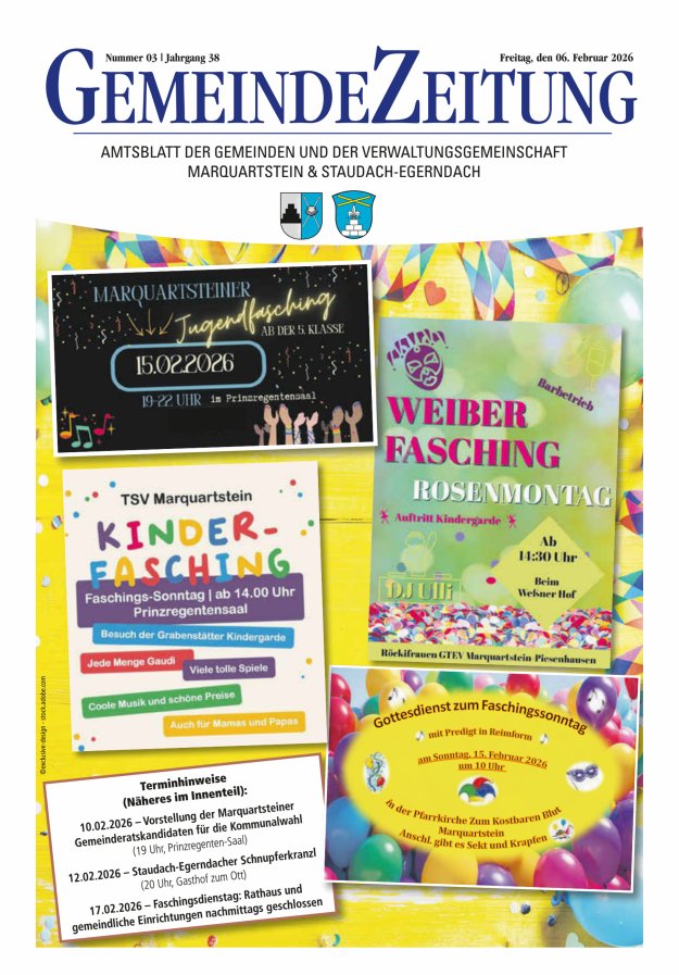 Marquartsteiner und Staudach-Egerndacher Nachrichten Titelblatt 03/2026