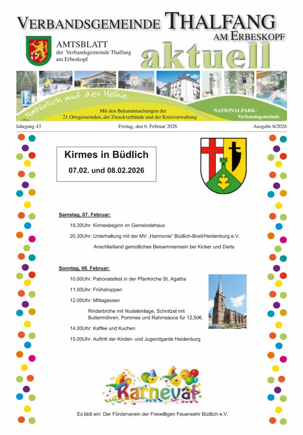 Thalfang aktuell - Amtsblatt VG Thalfang Titelblatt 06/2026