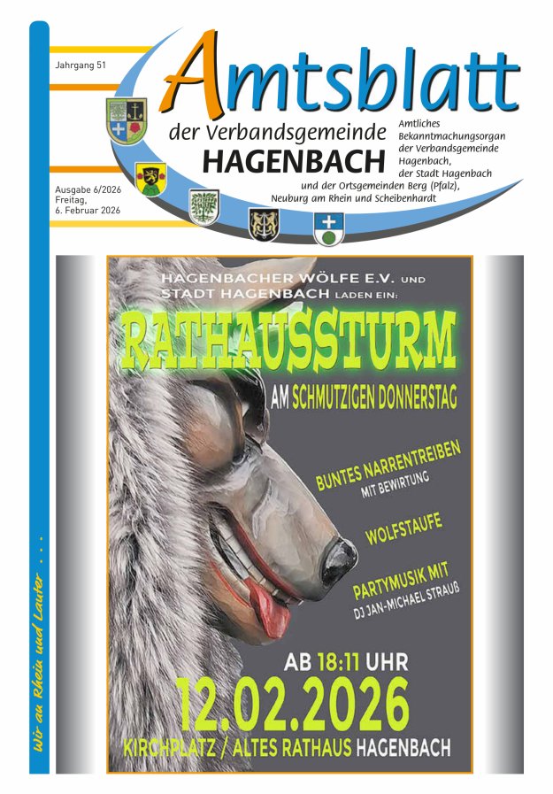 Amtsblatt der VG Hagenbach Titelblatt 06/2026
