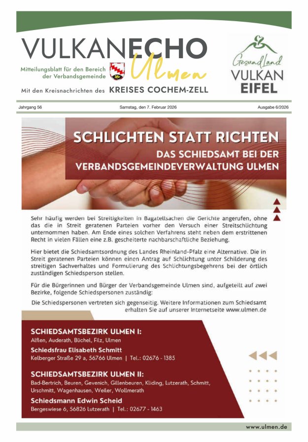 Vulkan Echo VG Ulmen Titelblatt 06/2026