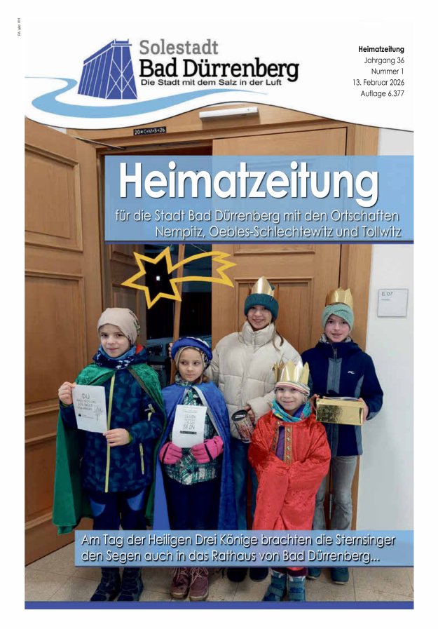 Stadt Bad Dürrenberg Heimatzeitung mit den Ortschaften Titelblatt 01/2026