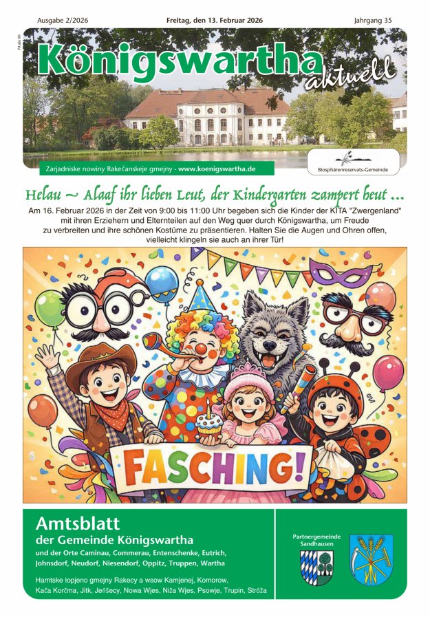 Königswartha aktuell - Amtsblatt der Gemeinde Königswartha Titelblatt 02/2026