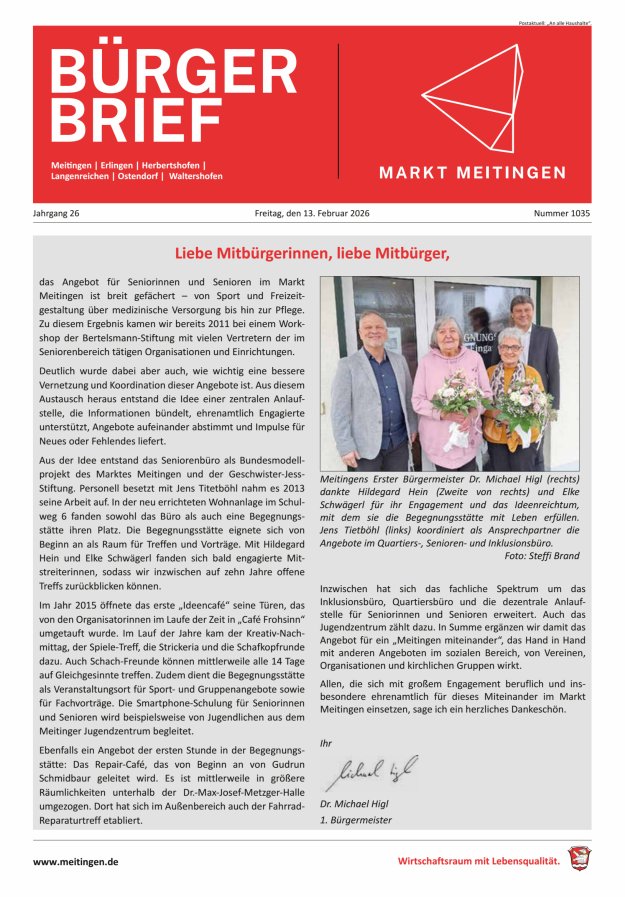 Meitinger Bürgerbrief Titelblatt 1035/2026