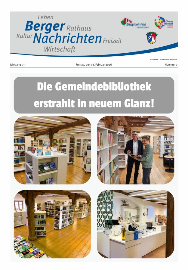 Berger Nachrichten, Bergrheinfeld Titelblatt 07/2026