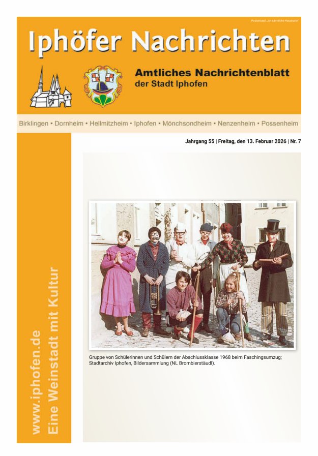 Iphöfer Nachrichten Titelblatt 07/2026