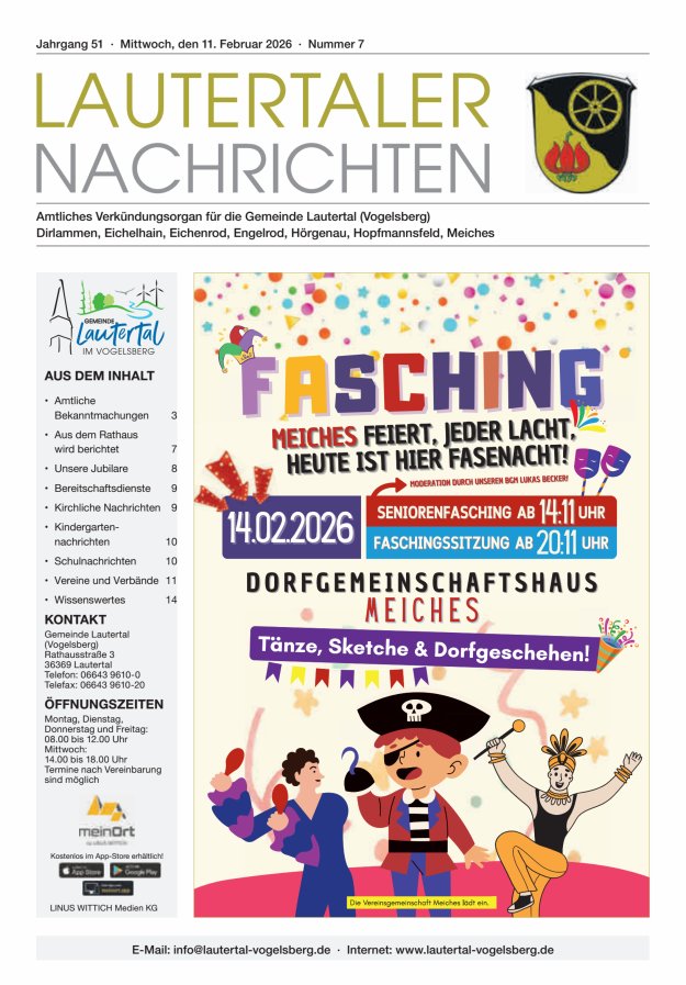 Lautertaler Nachrichten Titelblatt 07/2026