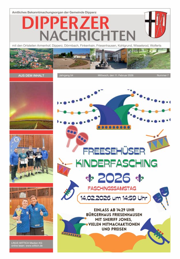 Dipperzer Nachrichten Titelblatt 07/2026