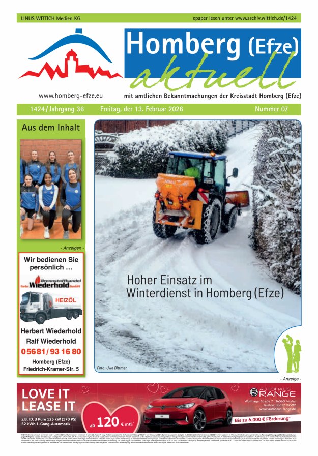 Homberg Efze aktuell Titelblatt 07/2026