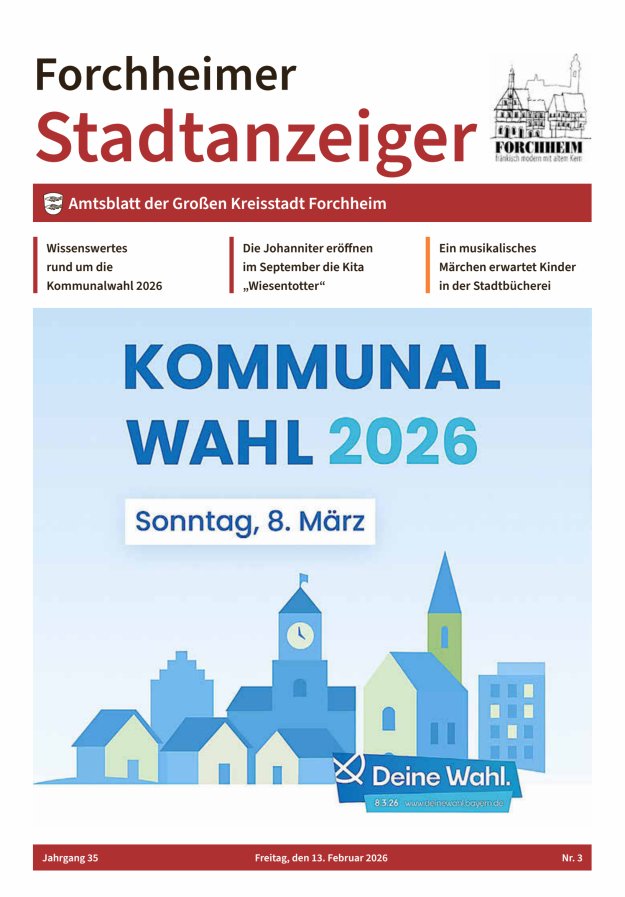 Forchheimer Stadtanzeiger Titelblatt 03/2026