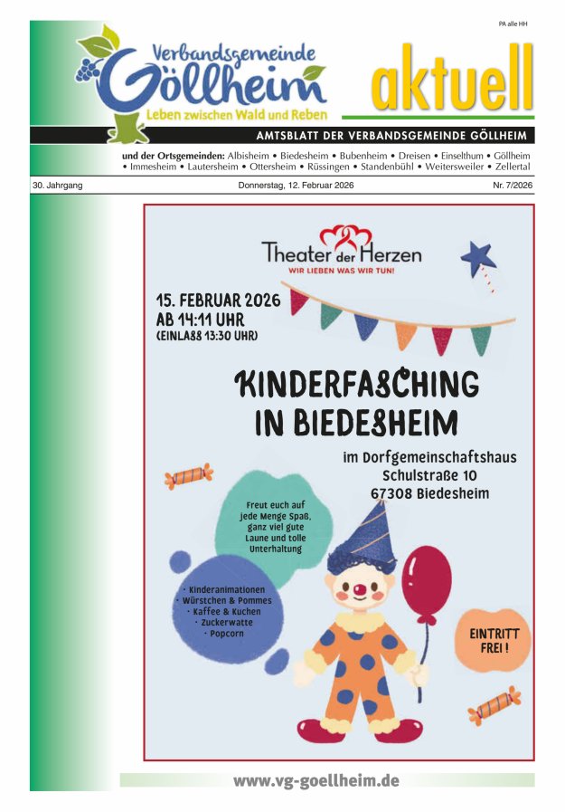 Verbandsgemeinde Göllheim aktuell Titelblatt 07/2026