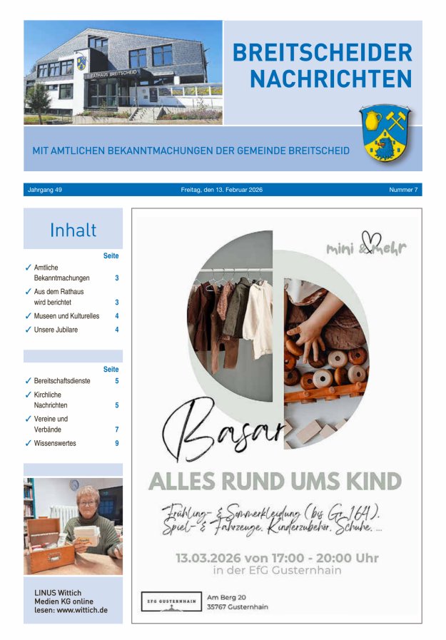 Breitscheider Nachrichten Titelblatt 07/2026