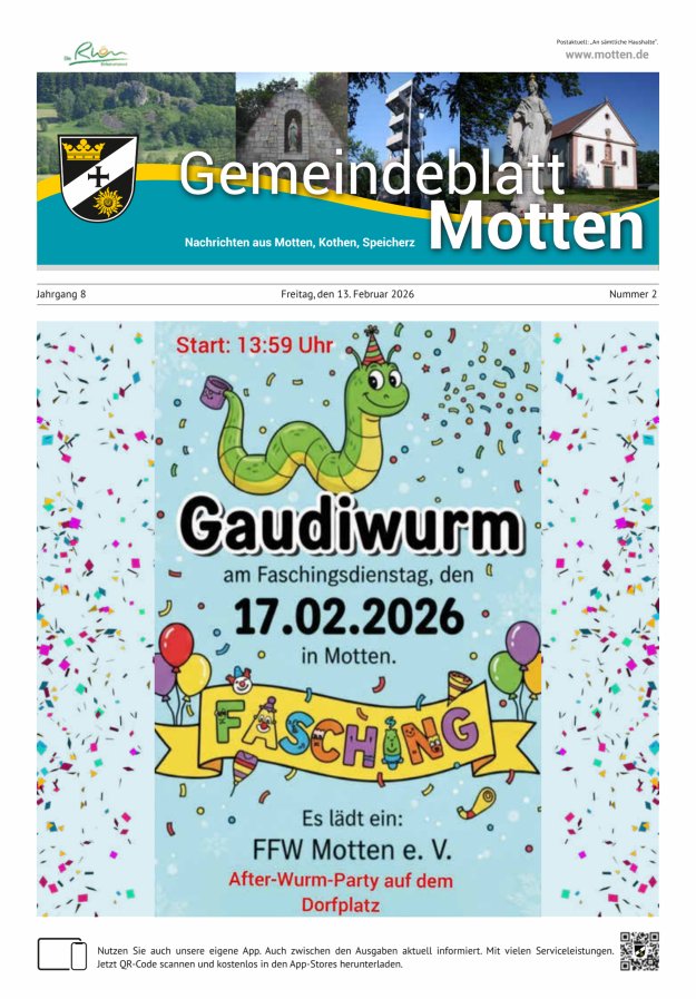 Gemeindeblatt Motten Nachrichten aus Motten Kothen Speicherz Titelblatt 02/2026