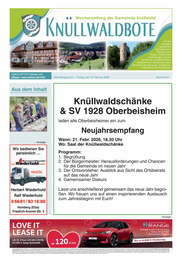 Knüllwaldbote Titelblatt 07/2026