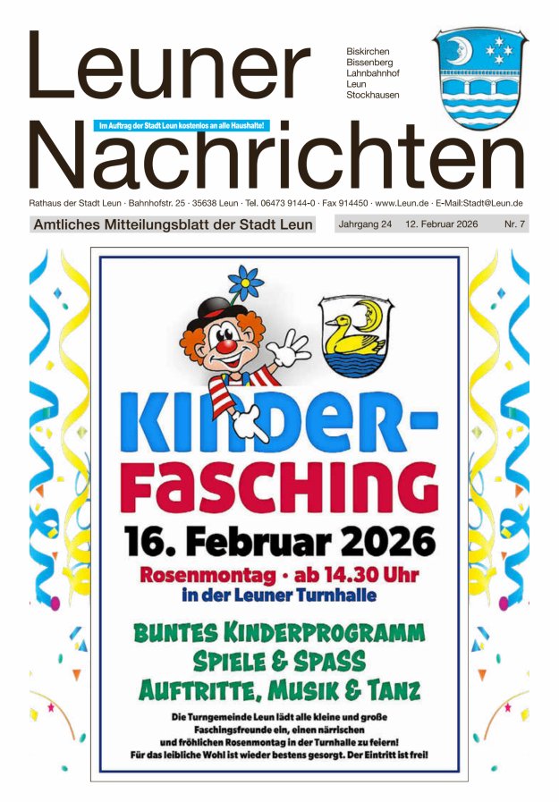 Leuner Nachrichten Titelblatt 07/2026