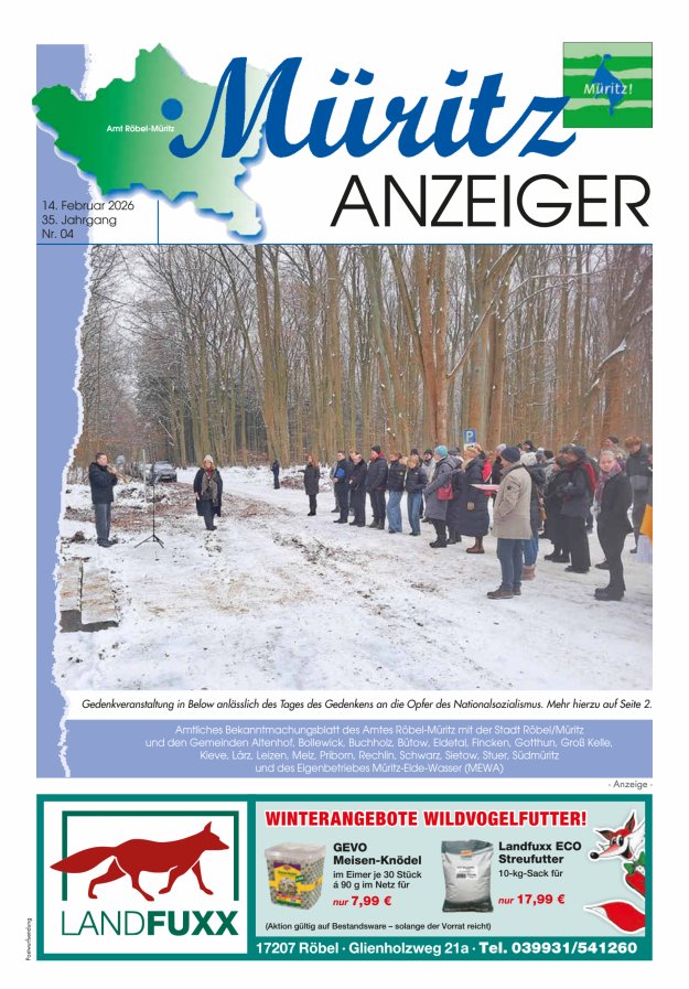 Müritz-Anzeiger Titelblatt 04/2026