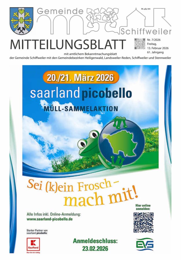 Mitteilungsblatt Schiffweiler Titelblatt 07/2026