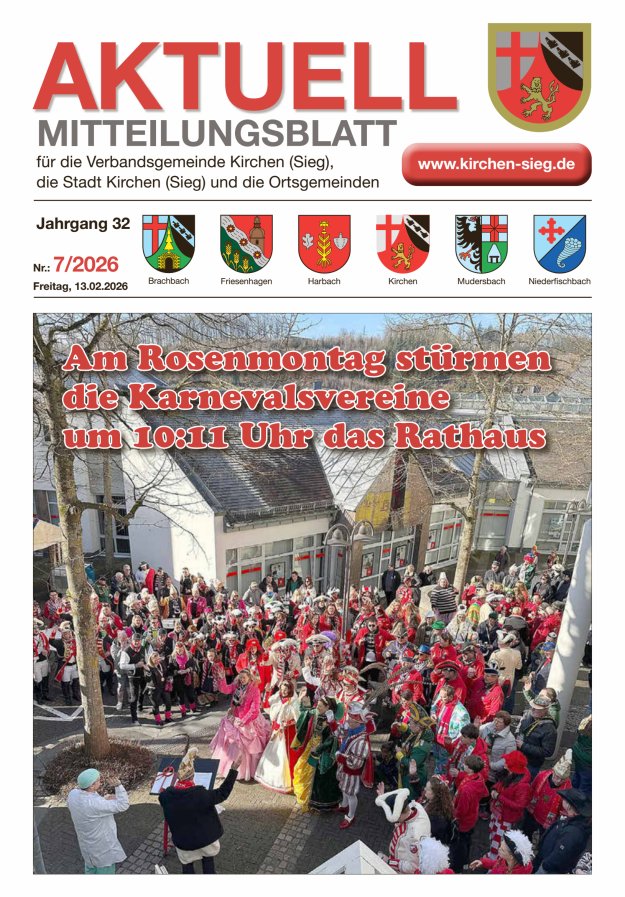 Aktuell - Mitteilungsblatt für die VG Kirchen (Sieg) Titelblatt 07/2026