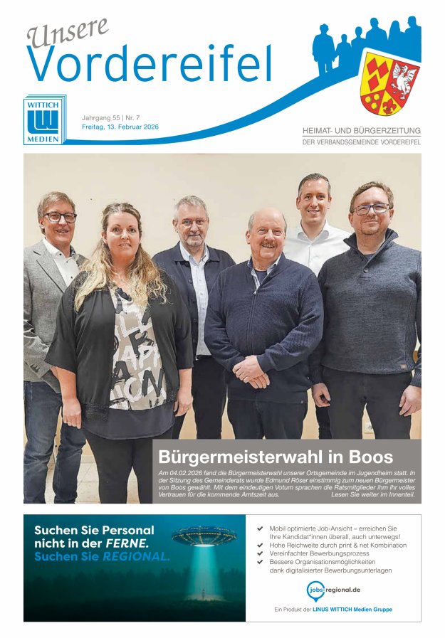 Mitteilungsblatt Vordereifel - Heimat- u Bürgerzeitung der VG Vordereifel Titelblatt 07/2026